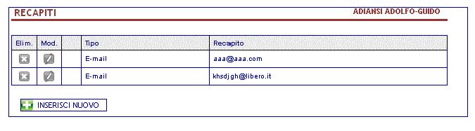 9. Altri servizi E l area dedicata alle funzioni di utilità. 9.1 Dati personali All interno di questo comparto si trovano le informazioni anagrafiche dell intestatario del contratto.