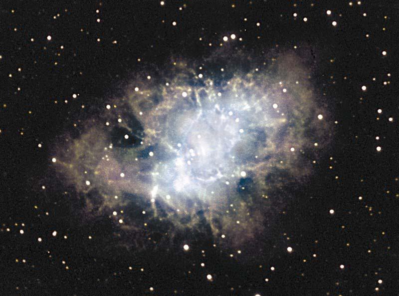 La nebulosa del Granchio La stella è la stessa che novecento anni prima accese gli animi di coloro che la videro, collassando per gravità e poi esplodendo in modo violentissimo e luminosissimo, per