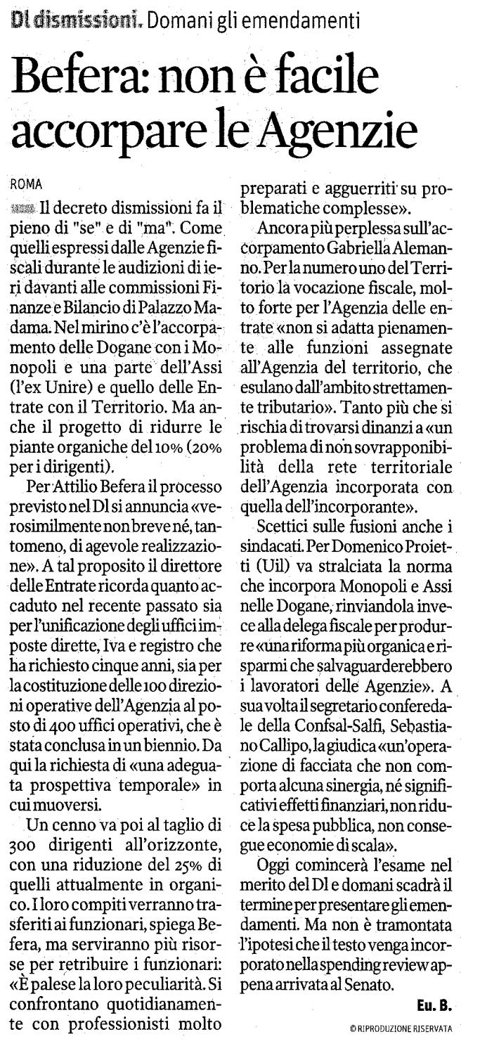 EVASIONE FISCALE PROIETTI, RISORSE LOTTA EVASIONE VADANO A RIDUZIONE TASSE Roma, 21 giu.