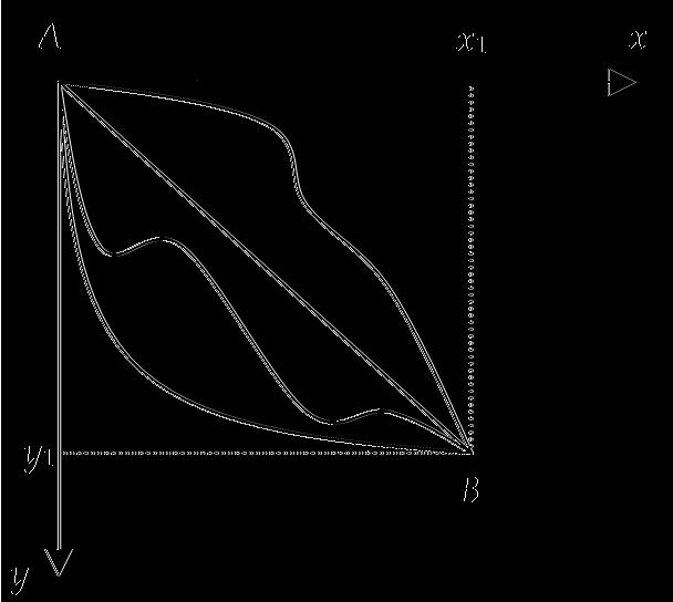 pricipio variazioale di hamilto ed equazioi di lagrage la curva che el piao xy cogige A e B ed ha lughezza miima è il segmeto di estremi A e B.