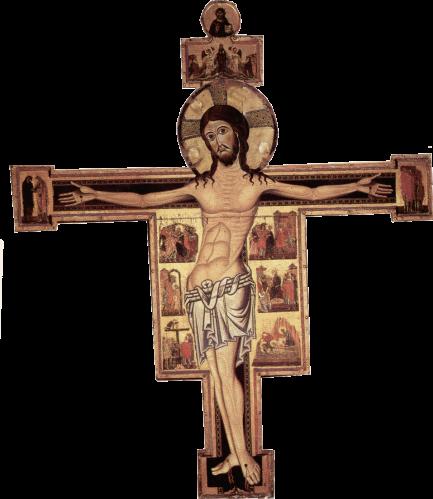 Al culmine della croce, sopra la testa di Cristo, venivano rappresentati DIO E GLI ANGELI Un soggetto molto diffuso in questo periodo è quello della crocifissione.