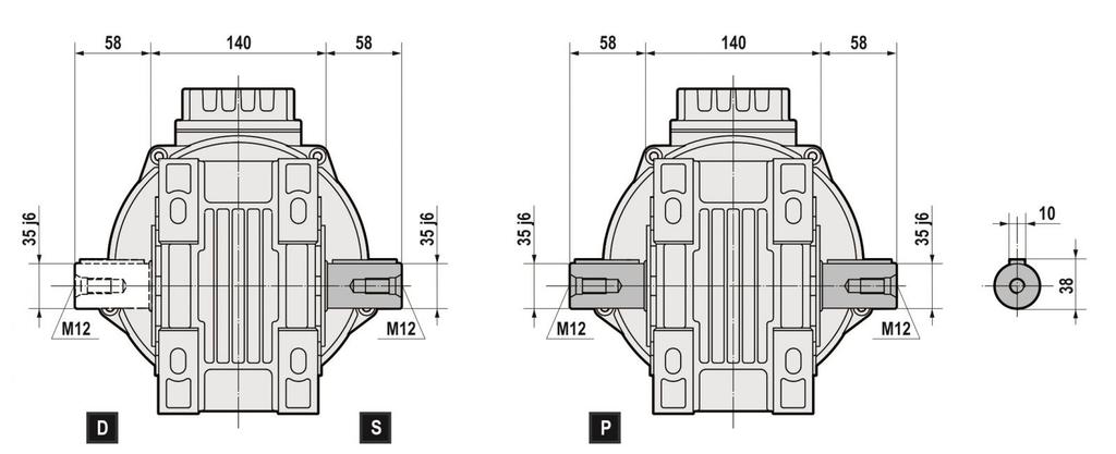 4.1 ALBERI LENTI BA70 albero peno d h6 B B1 G1 L L1 f b1 t1 BA42 20 40 43,5 100 151 187 M6 6 22,5 BA52-BA53 25 50 53,5 112 173 219 M10 8 28 B063 35 58 62 140 210,5 264 M12 10 38 B083 40 80 84,25 180