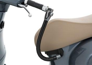 ANTIFURTO SELLA-MANUBRIO Saddle-handlebar antitheft cod. 605537M010 CATENA VESPA Vespa Chain cod. 606146M001 (110 cm - 2.61 Kg) ANTIFURTO ELETTRONICO Electronical antitheft cod.