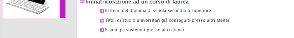 Sezione 2) Riservata agli Immatricolati a/a 2017/2018 Se sei alla tua prima immatricolazione, invece, ti ricordiamo che condizione