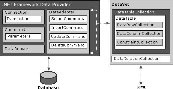 Architettura di ADO.NET 8.9 System.Data.DataSet Non dipende dalla sorgente dati Le sue tabelle possono essere popolate con dati provenienti da sorgenti differenti utilizzano tipi di dati.