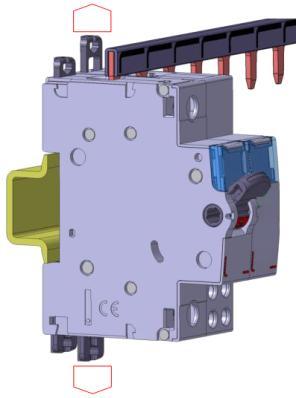 In questo modo il modulo EMS BTDIN può essere posizionato ovunque in una fila di dispositivi modulari 5. CARATTERISTICHE GENERALI Marcatura parte frontale:.