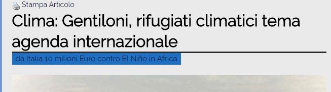 Nell'ambito dei WORKSHOPS CLISEL: CAMBIAMENTI CLIMATICI,