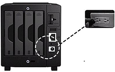 Avviare il proprio DS411slim 1 Collegare l'adattatore CA al