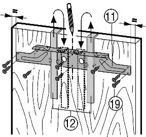 16 (11) svitando i controdadi Fig. 16 (10). Fig. 14 u Verificare che le fessure di ventilazione siano completamente libere: Se necessario tagliare adeguatamente lo zoccolo del mobile!