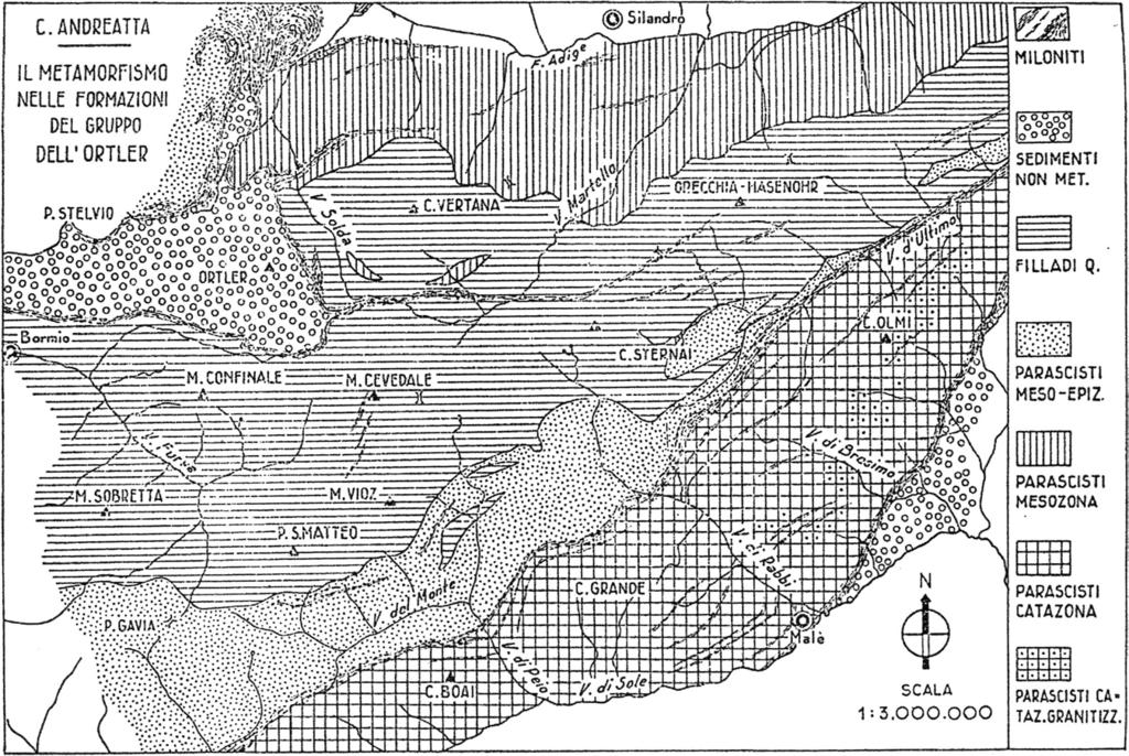Note Illustrative della Tavola 25 III - Rabbi privo di copertura sedimentaria che affiora nell area della Cima di Campo fino alla Linea del Gallo, noto anche come basamento di Sesvenna (Falda di