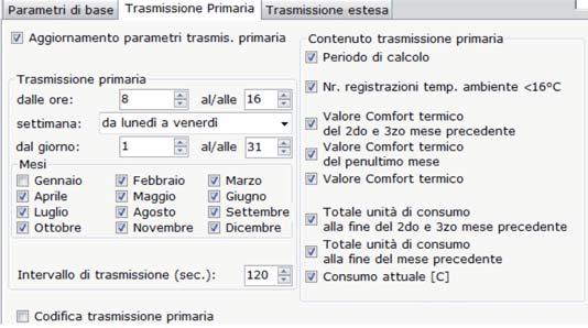 ECVSW Aggiornamento parametri trasmissione primaria Lasciare la casella selezionata se si vuole sovrascrivere precedenti impostazioni riguardanti la trasmissione primaria, deselezionarla nel caso non