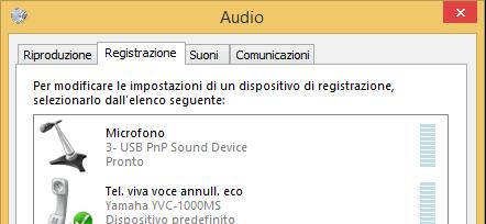 Regolazione della sensibilità del microfono L audio potrebbe gracchiare o affievolirsi nella posizione remota a seconda