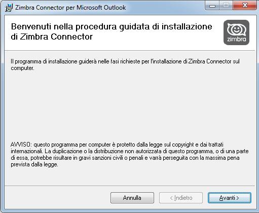 5 di 59 Configurazione Client di posta per connettersi a Zimbra Outlook