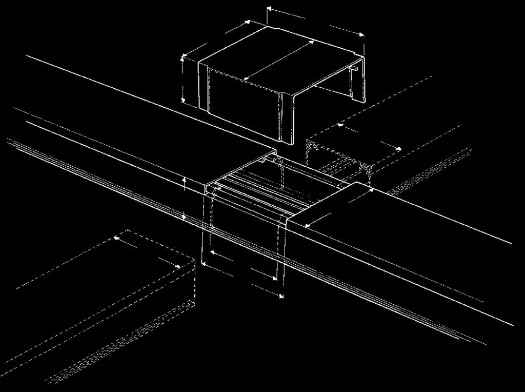 - As a joint cover for lids clip it onto the trunkings with lid mounted - As a T or X junction break one or two sides of the trunking