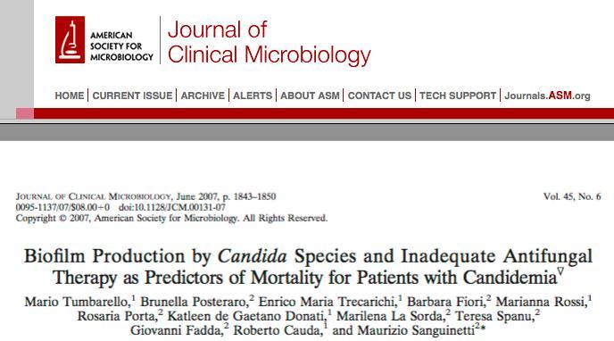 Formazione biofilm Paired blood