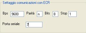 Lato ECR RJ 8 poli Lato PC 9 poli femmina 2 RX 2 TX 3 TX 3 RX 5 GND 5 GND Programmazione sul reg.