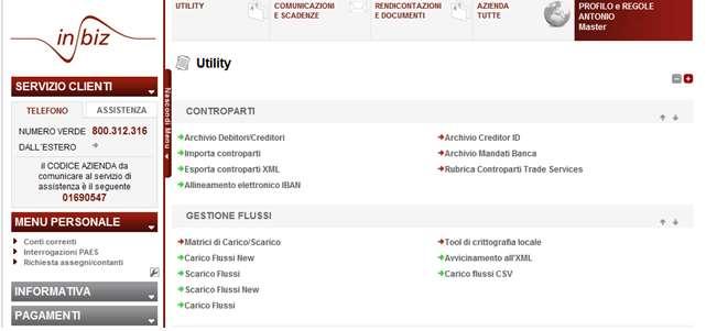 CARICO FLUSSI Questa funzione consente di effettuare l upload di flussi dispositivi sul portale INBIZ. La nuova versione utilizza la componente Java Web Start (JWS).