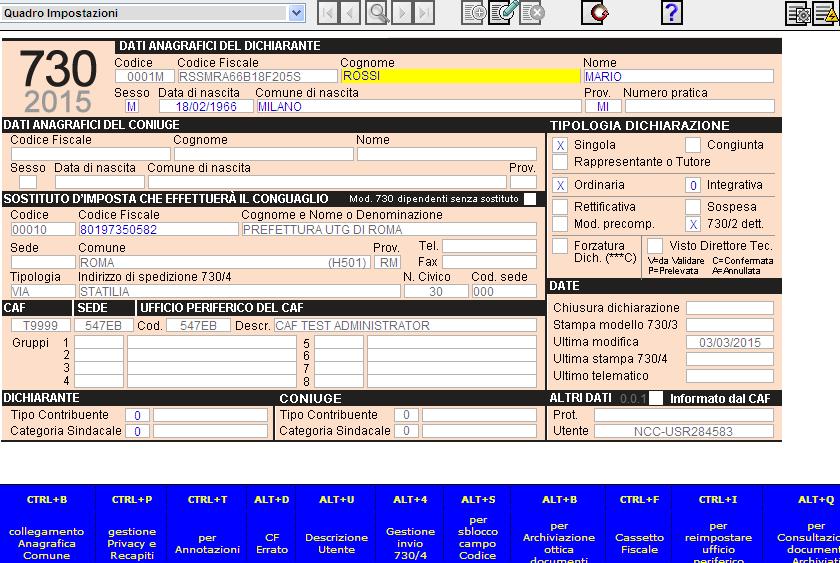 In fase di inserimento 730 con Ctrl+B si