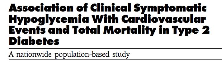 We designed a prospective study consisting of randomly selected hypoglycemic type 2 diabetic patients and matched type 2 diabetic patients without hypoglycemia.