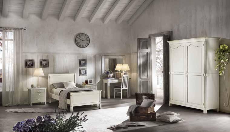 Art 3201 A Comodino 3 cassetti Grigio Provenzale con Profili Bianchi Misure 59x42x61 h Rif.