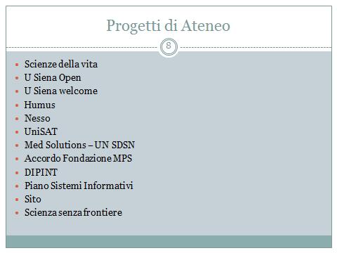 ridurre il disavanzo corrente: Contemporaneamente, l Ateneo nel suo complesso ha iniziato a guardare con decisione alla fase di rilancio, consolidando la propria