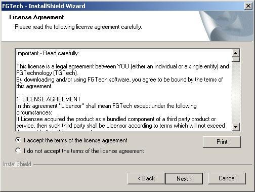 Leggere attentamente le condizioni di contratto e accettare i termini di licenza: Read the conditions of contract attentively and accept the terms