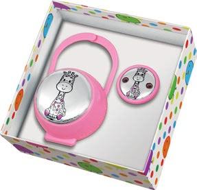 Giraffa Elefantino Gioioso Porta Ciuccio 3648/RA Rosa / Pink 3648/C Celeste / Sky-blue Pinza Porta