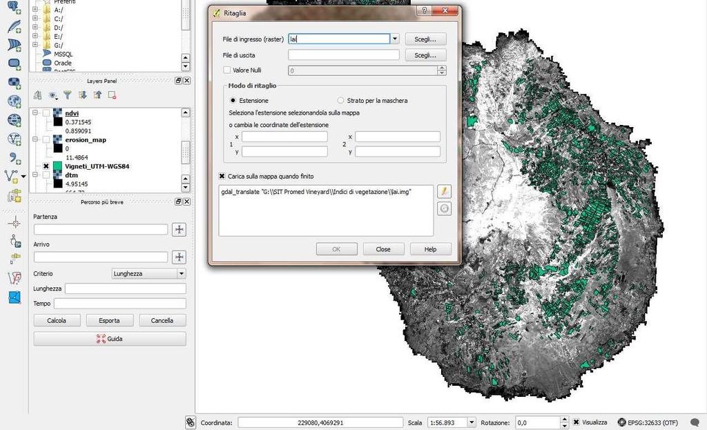 possibile, su questo, inserire lo shape file dei vigneti e mediante una procedura denominata