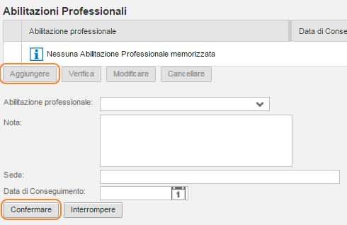 Figura 13 Candidatura sezione Abilitazioni professionali 3.2.