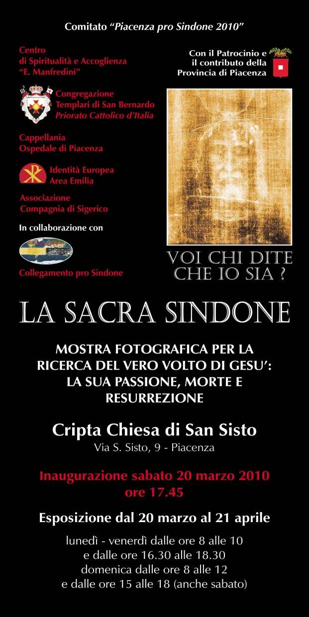 SPECIALE SANTA SINDONE Comitato "Piacenza pro Sindone 2010" Centro di Spiritualità e Accoglienza E.