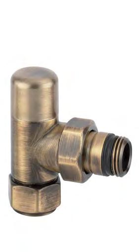 Brush bronze angle radiator valve and lokshield