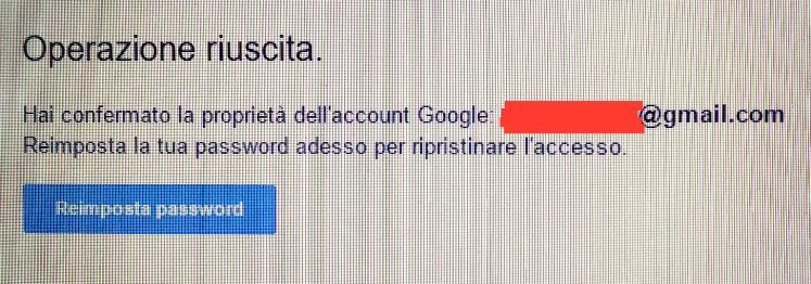 sicurezza) tramite l avvio della procedura di reset della password.