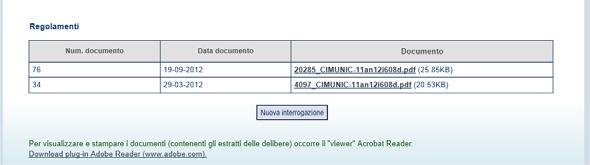 Aperta la pagina web del Comune in gestione, cliccando sul file in formato.