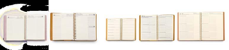 VISTAPLAN eco LEATHER Agende Diaries Agende giornaliere, bigiornaliere e settimanali rilegate con spirale sommersa.