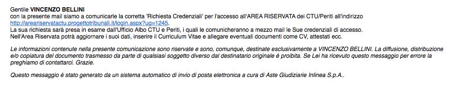 Il Tribunale verificherà la correttezza dei dati riportati nella richiesta, confrontandoli con quanto già registrato negli albi