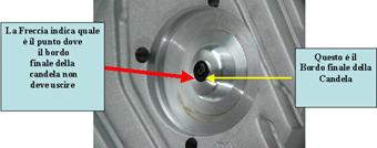 18,5 max, passo M14x1,25 (vedi foto n. 1); l isolante ed il bordo finale della candela montata sulla testa non deve inserirsi nella camera di scoppio, elettrodo non compreso (vedi Foto n. 2). (Foto n.