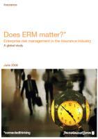 La Gestione del Rischio Aziendale ERM - Enterprise Risk Management: modello di riferimento e alcune tecniche applicative Lavoro pubblicato nel 2006, finalizzato ad analizzare le tematiche della