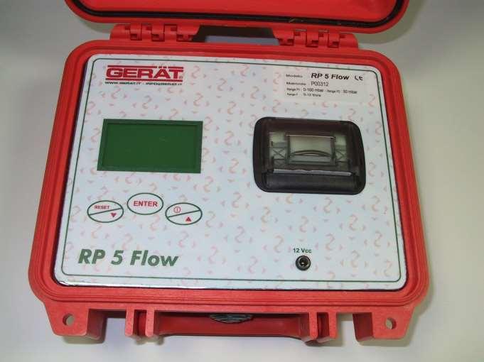 RP 5 Flow Collaudo e Verifica Impianti Gas e Acqua RP 5 Flow è uno strumento elettronico per adempiere alle normative vigenti di di collaudo e verifica degli impianti di utenza Gas o Acqua, grazie