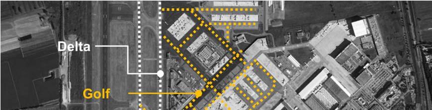 254 m; La pista 1 e la TWY B sono collegate da 5 taxiway di raccordo, 3 posizioni di attesa (TWY BA, TWY BB e TWY BC) e 3 taxiway che collegano la pista RWY 1 con la zona Apron (TWY BD, TWY BE e TWY