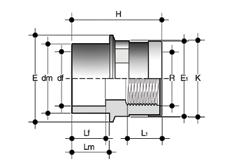 22 32 DIMV032025034 40 x 32 x 1 16 52 44 58 44 19,1 22 26 58 DIMV040032100 50 x 40 x 1 1/4 16 59 55 68 54 21,4 26 31 77 DIMV050040114 63 x 50 x 1 1/2 16 70 62 78 64 21,4 31 38 143 DIMV063050112 Fig.