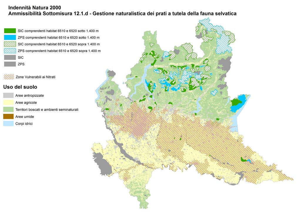 12.1.04- Figura 17 Siti Natura 2000 nei quali sono presenti habitat ammissibili per l Operazione 12.1.d Gestione naturalistica dei prati a