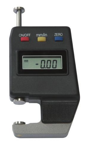 misuratori di spessore Misuratori di spessore digitali (tascabili) Display a cristalli liquidi. Azzeramento in qualsiasi posizione.