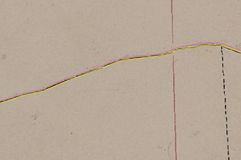 fig.8 particolare che mostra con il colore giallo il poligono del foglio di