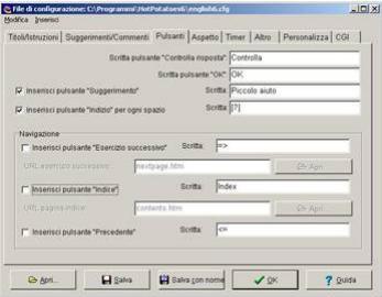 in Suggerienti/Coenti nello spazio Esatto inserisci, per esepio, Ben fatto; nello spazio Alcune risposte sbagliate inserisci, per esepio, Prova a rifare; nello spazio