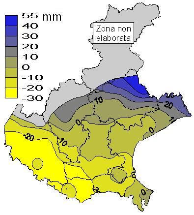 si sono avuti nella pianura centrale dove hanno raggiunto anche il 28%, mentre si sono avuti valori nella media solo in aree circoscritte del rodigino.