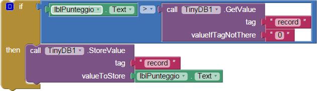 Esempio: gestione punteggio massimo (record) Per aggiungere un elemento, si aggiunge semplicemente una coppia (tag, valuetostore) Il nome del tag lo decidete voi Il valore viene