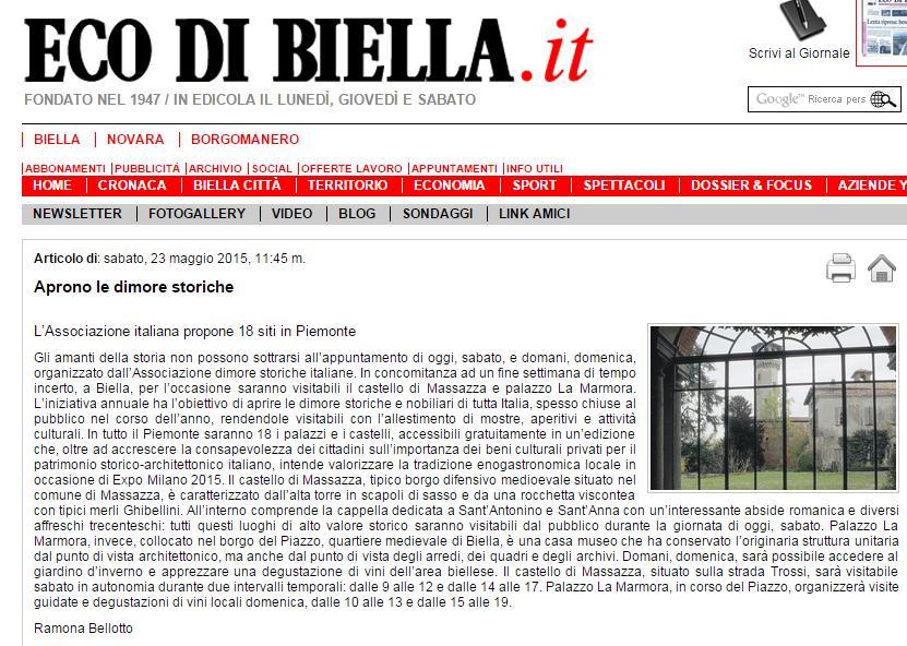 TESTATA: ecodibiella.it DATA: 23 maggio 2015 PAGINA:http://www.