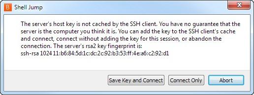 Altrimenti se questo Jumpoint è impostato con accesso aperto o accesso limitato, è possibile immettere il nome host o l'indirizzo IP del dispositivo remoto assieme al nome utente per l'accesso.