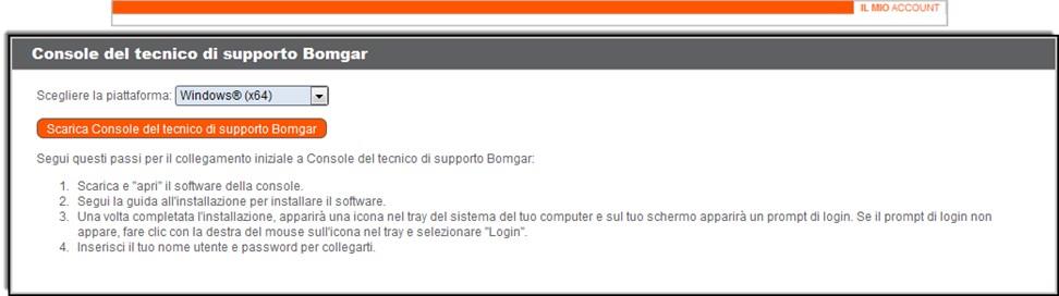 Installare la console del tecnico di supporto Recarsi con qualsiasi browser Web all'url del proprio dispositivo Bomgar seguito da /login e inserire il nome utente e la password impostati dall