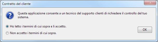 L'amministratore può determinare quali messaggi il cliente vedrà prima che la sessione inizi.